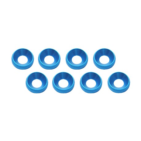 DISC..M3 Flat Head Screw Aluminum Washer Blue (8pcs)