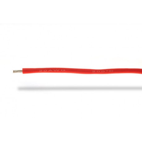 Fil silicone  20AWG (0,50mm²) rouge - 1m
