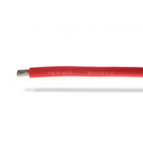 Fil silicone  14AWG (2,12mm²) rouge - 1m