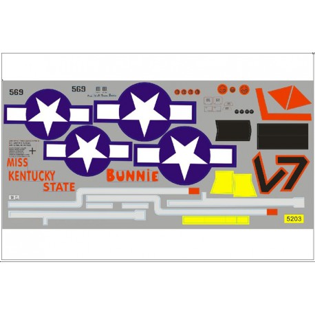 1700mm P51 red Tail - Stickers