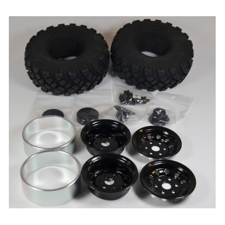 1.9' complete tyres black hub,2unit/kit