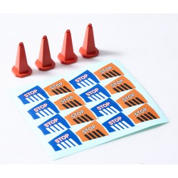 1/18 traffic cone red (4pcs)