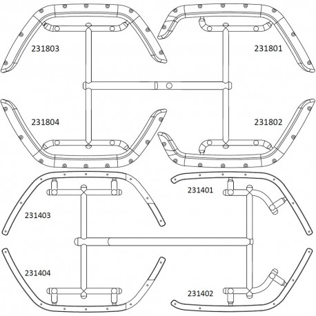 EMOX2 :  wheel arch and fixing block