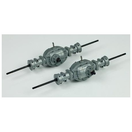 Eight wheel metal rear axle without suspension