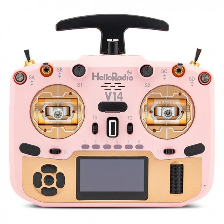 V14 MAX OLED 2,4GHz ELRS LBT Radio (Multimode - M2) - Gold/Pink